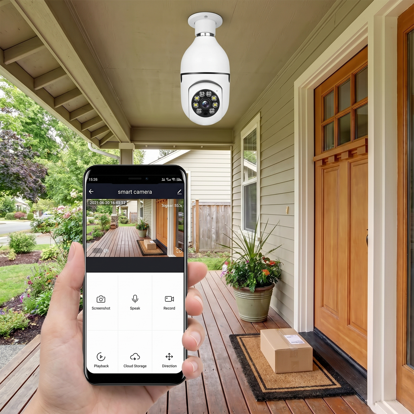 360° Surveillance Camera | Full HD Night Vision | Bulb Camera - lifestyle