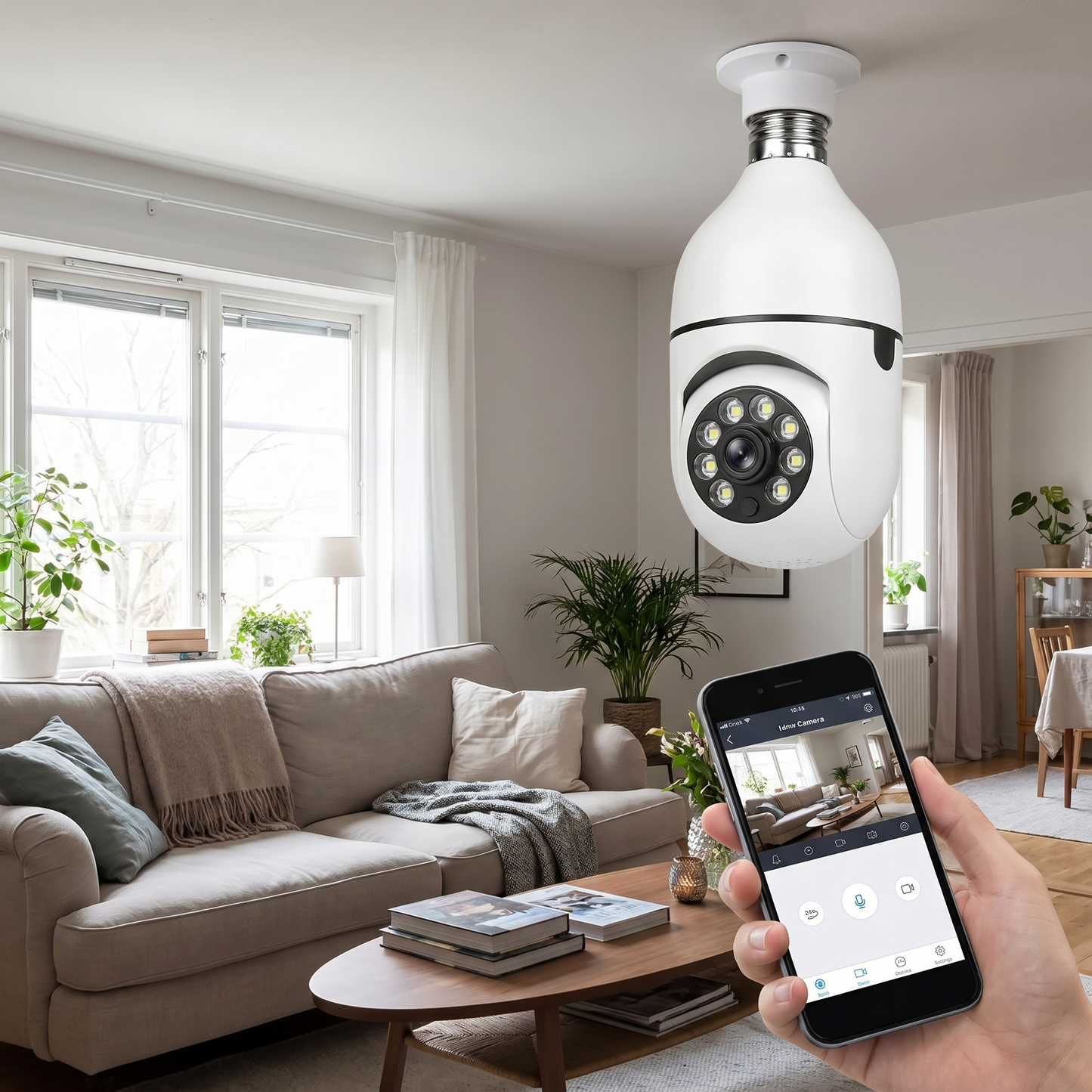 360° View Wireless Security Camera with Night Vision and App Control - lifestyle