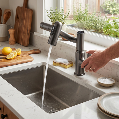 360° Versatile Smart Faucet with LED Temperature Indicator - lifestyle