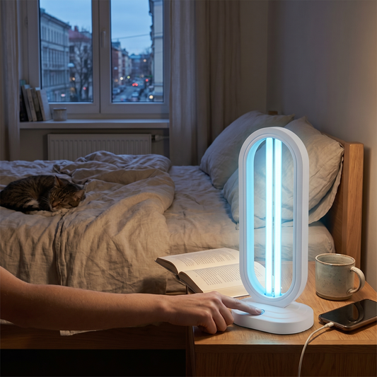 38W UV-C Sterilization Light – Timer & Remote Control, Available in Black or White - lifestyle