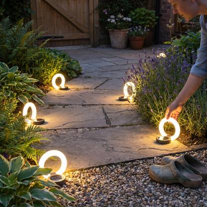 360° Swiveling Solar Ground Light with IP65 Waterproof Design - lifestyle