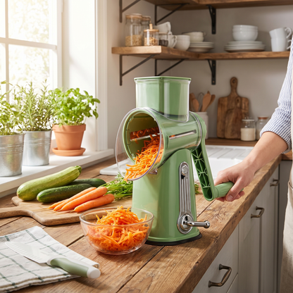 5-Blade Rotary Grater with Suction Cup Base - lifestyle