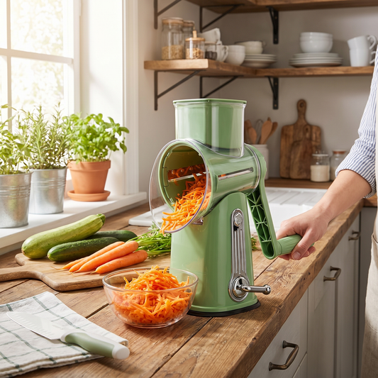 5-Blade Rotary Grater with Suction Cup Base - lifestyle