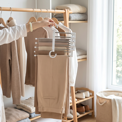 5-in-1 Stainless Steel Clothes Rack for Space Optimization - lifestyle