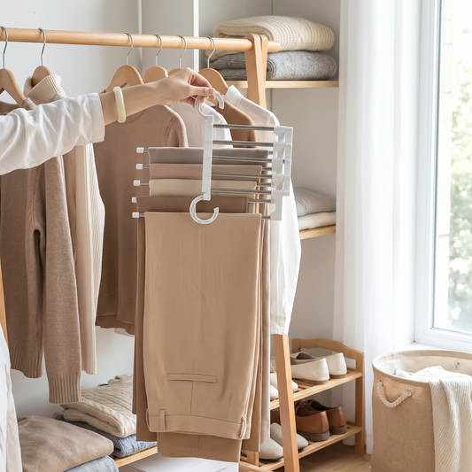 5-in-1 Stainless Steel Clothes Rack for Space Optimization - lifestyle