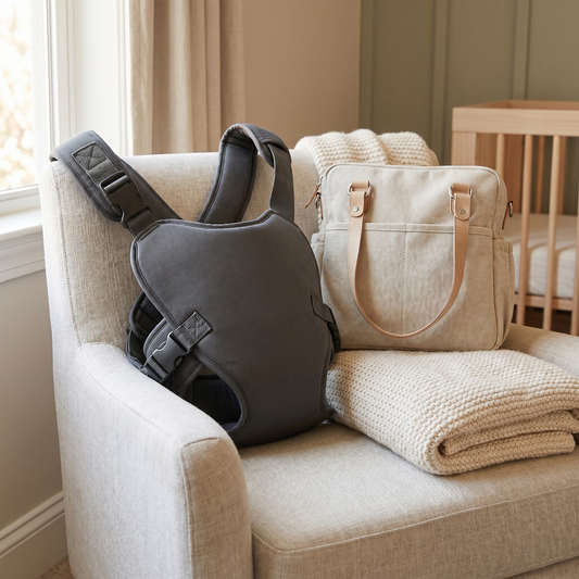 Aqua Snug baby carrier - lifestyle nursery
