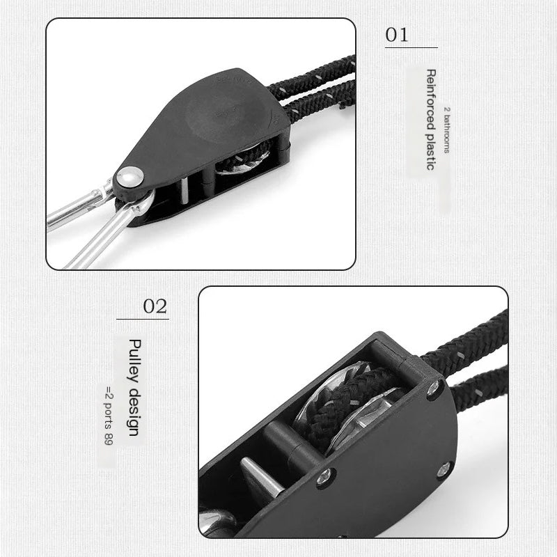4-Piece Tent Guyline Set with Roller Buckles