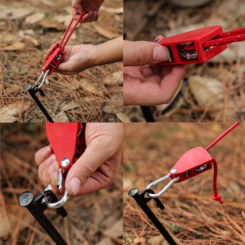 4-Piece Tent Guyline Set with Roller Buckles