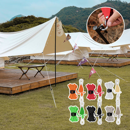 4-Piece Tent Guyline Set with Roller Buckles