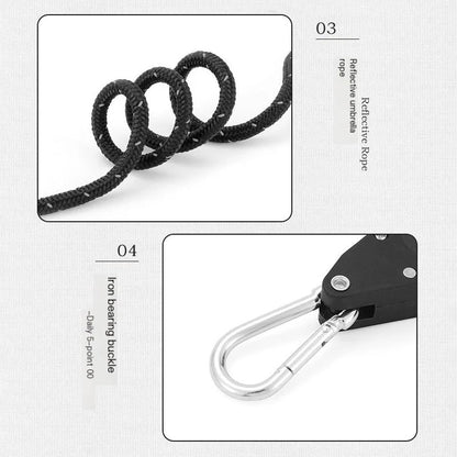 4-Piece Tent Guyline Set with Roller Buckles