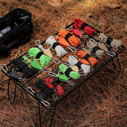 4-Piece Tent Guyline Set with Roller Buckles