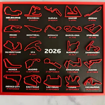 2026 Formula Racing Track Calendar with Stand
