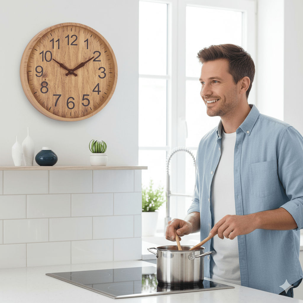 30cm Wooden Wall Clock with Silent Movement