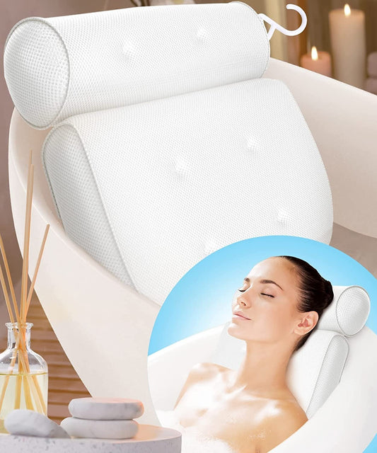 3D Mesh Bath Pillow - Ergonomic Neck Support